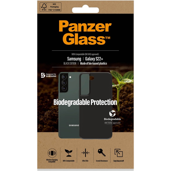 Калъф PanzerGlass 375 за Samsung Galaxy S22+, Black
