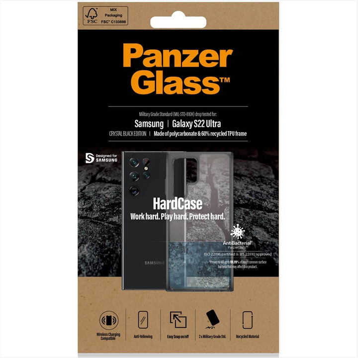 Калъф PanzerGlass 373 за Samsung Galaxy S22 Ultra, Black