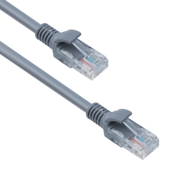 Cablu retea DeTech, 10M, UTP cat 5e, gri, mufat 2 x rj45 Cablu retea DeTech, 10M, UTP cat 5e, gri, mufat 2 x rj45