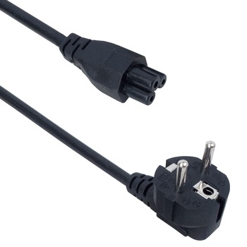 Cablu alimentare laptop / notebook Detech, mufa triunghiulara 3 pini, sectiune fir 0.75mm, 1.5 m, negru, ambalaj individual, calitate deosebita Cablu alimentare laptop / notebook Detech, mufa triunghiulara 3 pini, sectiune fir 0.75mm, 1.5 m, negru, ambalaj individual, calitate deosebita