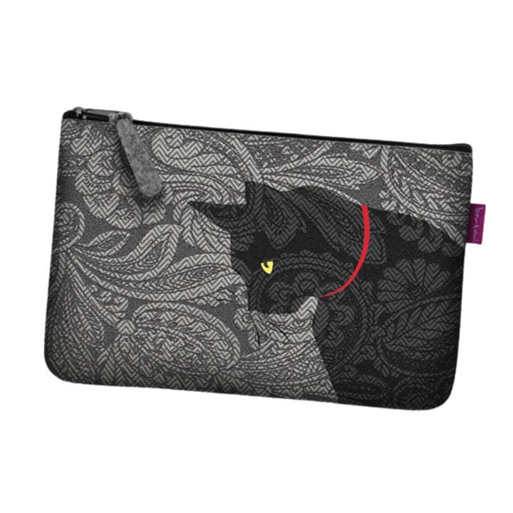 Geanta cosmetice Happy Cat, 24 x 15 cm, gri