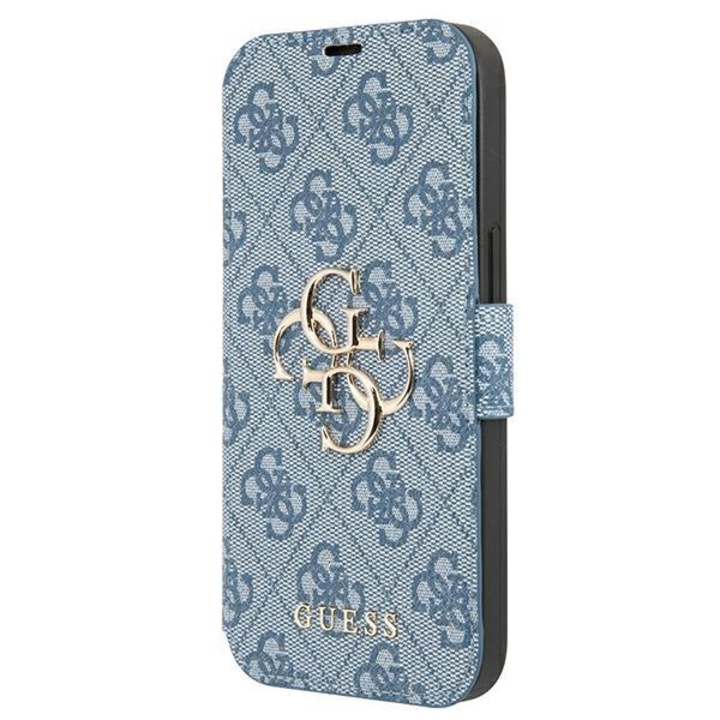 Калъф за iPhone 13 Pro Guess, GUBKP13L4GMGBL, 4G Big Metal Logo Collection, син, тип книга