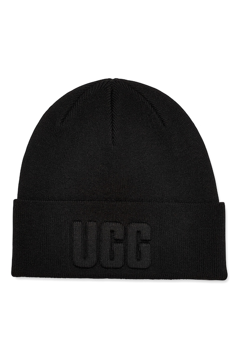 UGG, Шапака с вълна с релефно лого, Черен
