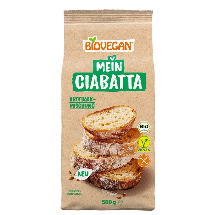 Смес брашно за чабата, без глутен, Biovegan, органично, 500 гр.