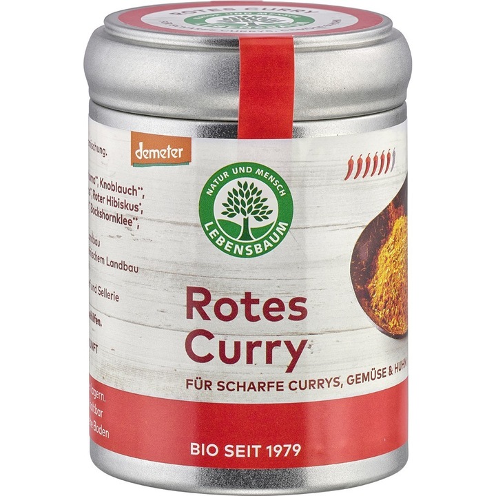 Curry rosu pentru orez, legume si carne bio, 55g, Lebensbaum