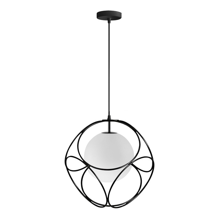 Lustra Tavan 1 Sursa Metal Sticla E27 340x340 mm