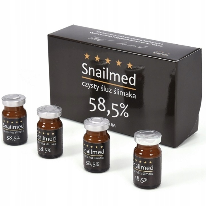 Szérum tökéletlen bőrre, Snailmed, regeneráló és hidratáló, tiszta csiganyálka, 4 ampulla x 8 ml