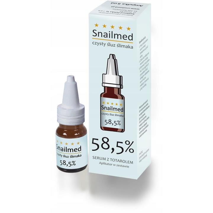 Pattanásos bőr szérum, Snailmed, Csiga nyálka és totarol, Regenerálás, védelem és faggyútermelés csökkentése, 8 ml