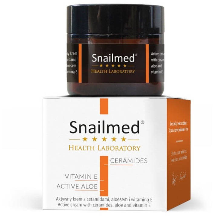 Arc hidratáló krém, Snailmed, Ceramidok és aloe vera, Öregedésgátló, 60 ml