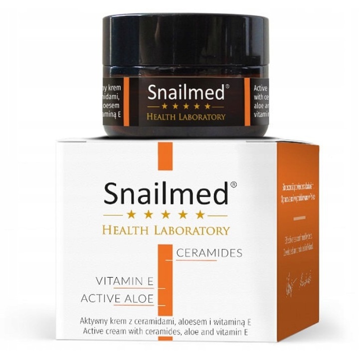 Arc hidratáló krém, Snailmed, Ceramidok és aloe vera, Öregedésgátló, 30 ml