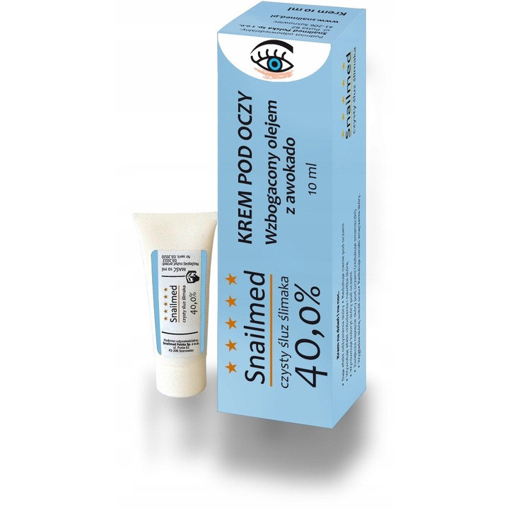 Szemkörnyékápoló krém, Snailemed, csiganyálka, regeneráló és hidratáló, 10 ml