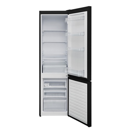 Хладилник с фризер Heinner HC-V286BKF+, Енергиен клас: F, Less Frost cooling system, Общ капацитет: 288 л, Капацитет на хладилника: 204 л, Капацитет на фризера: 84 л, LED светлина, Super freezing, Черен