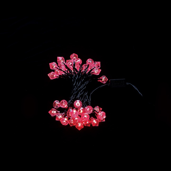 Ghirlanda luminoasa decorativa Craciun, WELL, 40 LED-uri rosii, cablu verde