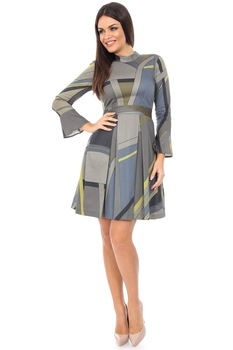 Rochie khaki, ROH, imprimata Rochie khaki, ROH, imprimata