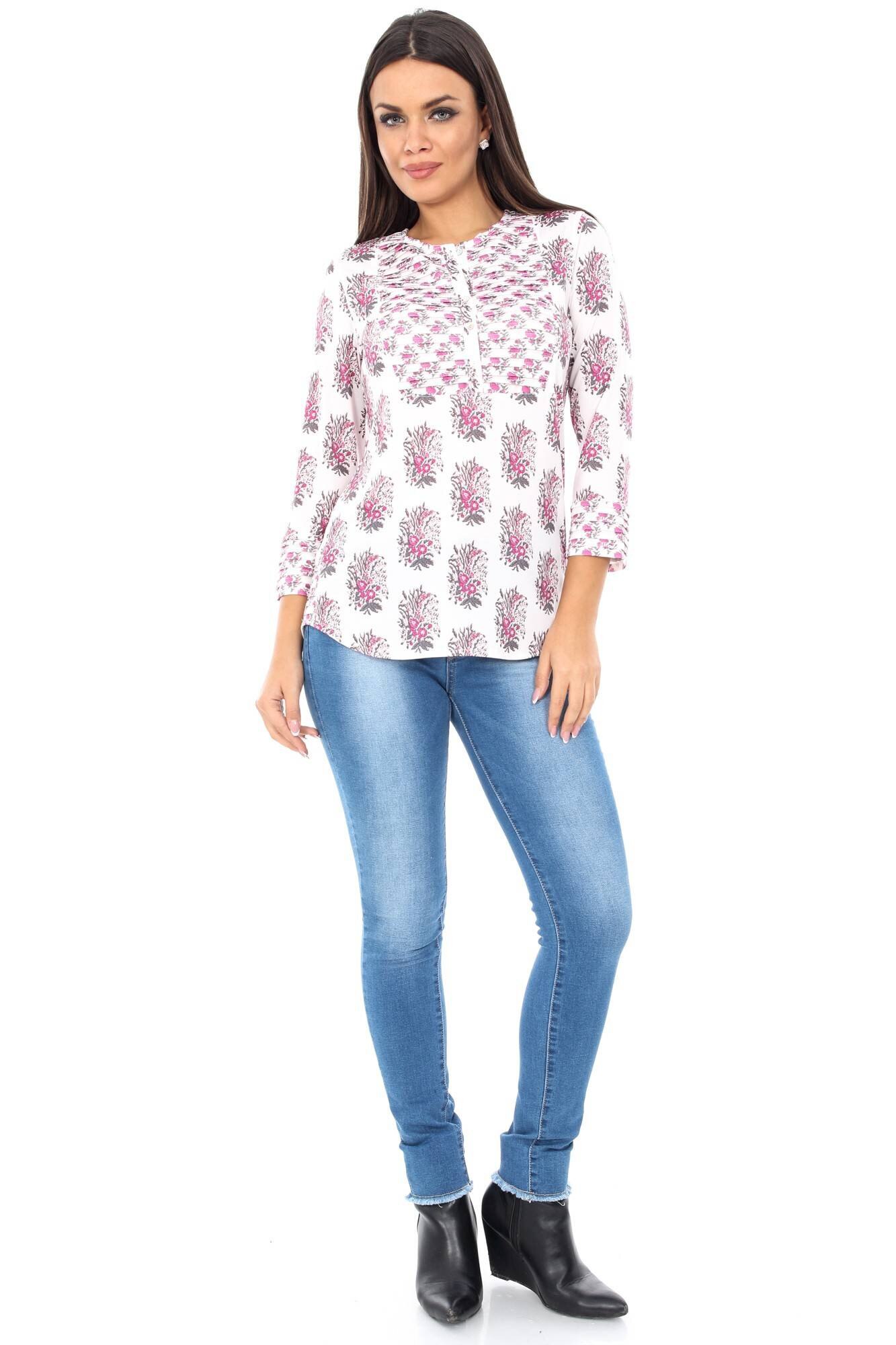 Bluza roz, ROH, imprimata floral, 36