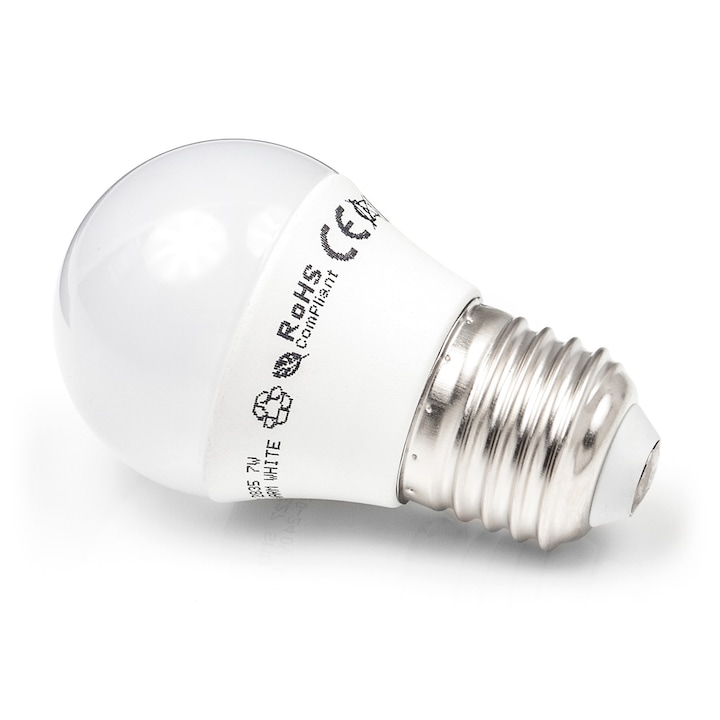 LED лампа, MILIO, E27, 7W, 350 lm, Студена светлина, (4500K)