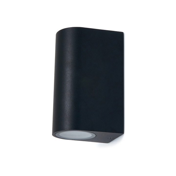 Aplica LED pentru exterior LVT, Luna Duo, Aluminiu/Sticla, IP44, 2 x GU10, Negru