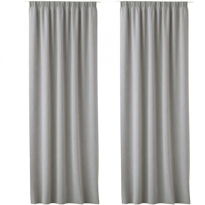 Set 2 Draperii Lola cu rejansa Jemidi, 140 x 250 cm, Gri, Poliester, 55308.25.02