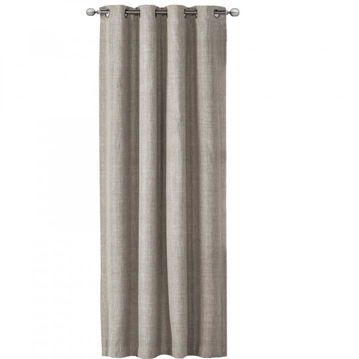 Draperie Elfie Opac cu inele Jemidi, 140 x 245 cm, Gri, Poliester, 55279.25.01