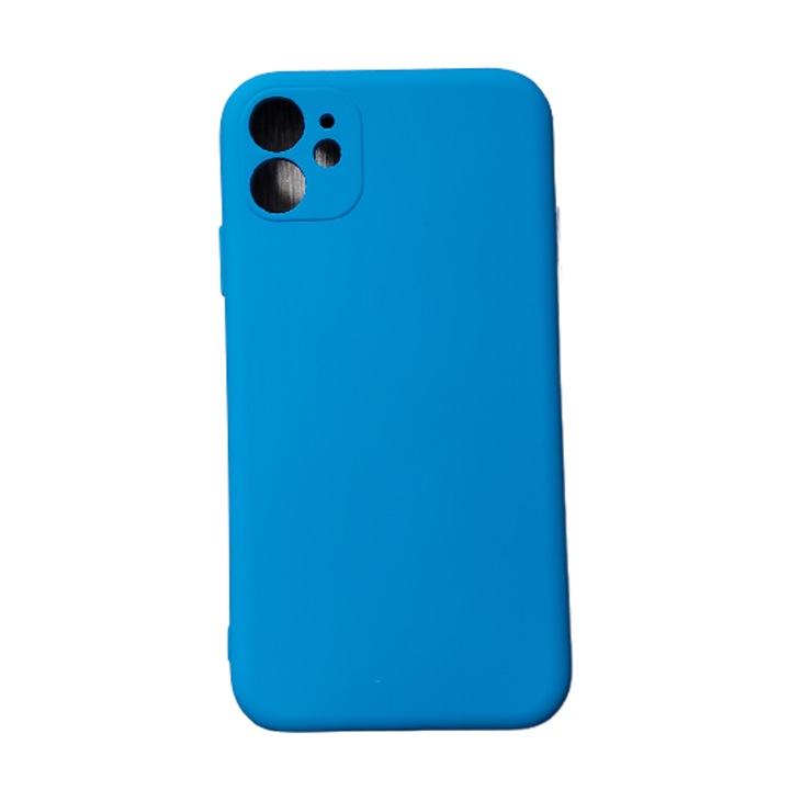 Противоударен силиконов кейс с микрофибърна вътрешност, съвместим с Iphone 11 Ocean Blue