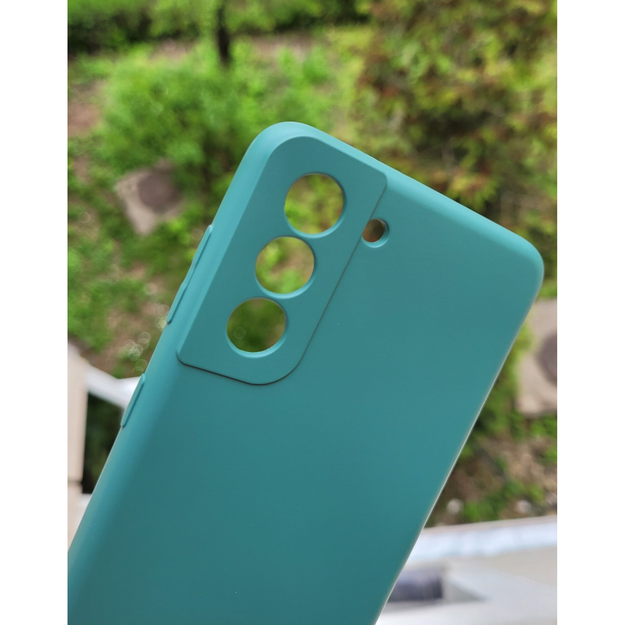 Husa silicon antisoc cu microfibra in interior compatibila cu Samsung S21 Verde Smarald