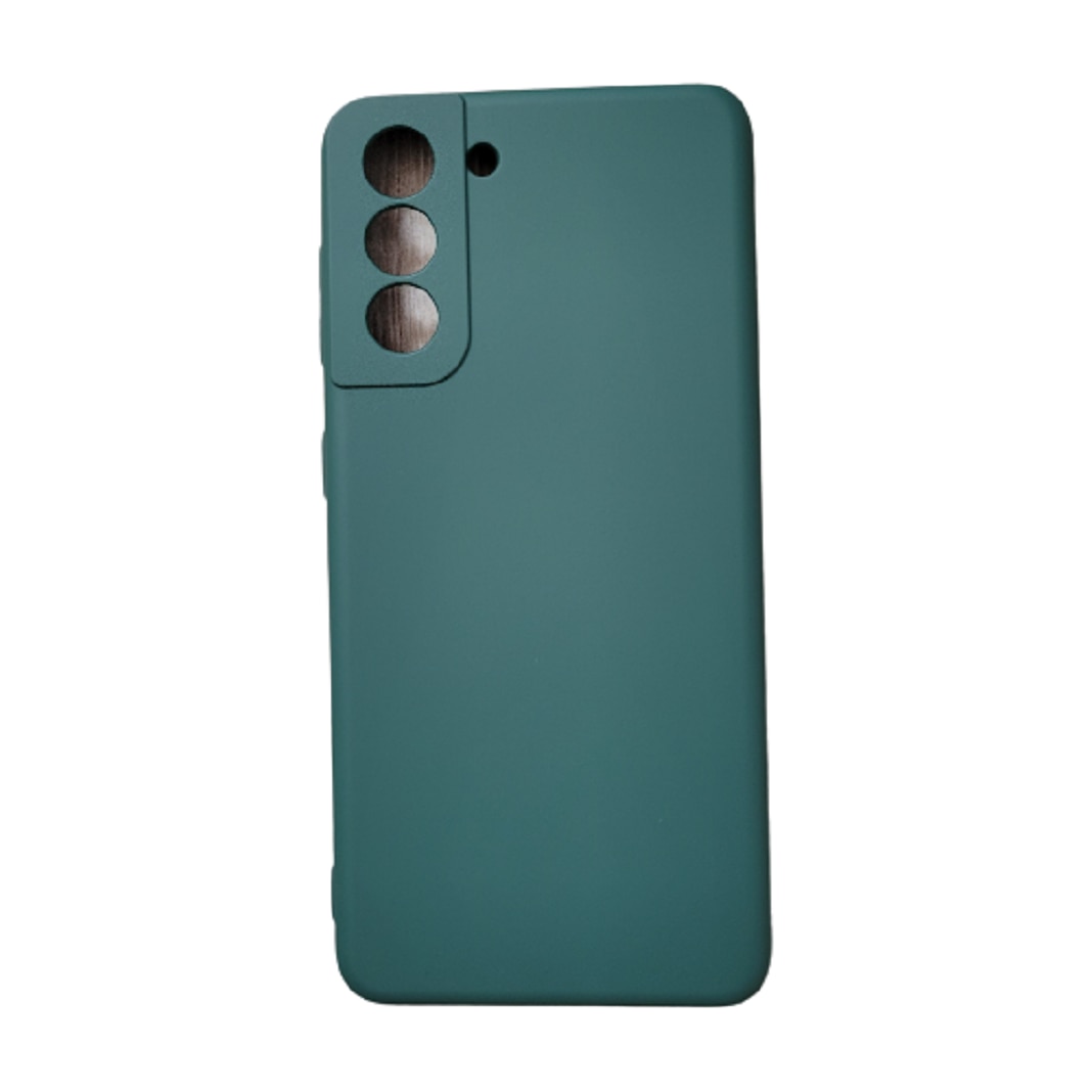 Husa silicon antisoc cu microfibra in interior compatibila cu Samsung S21 Verde Smarald