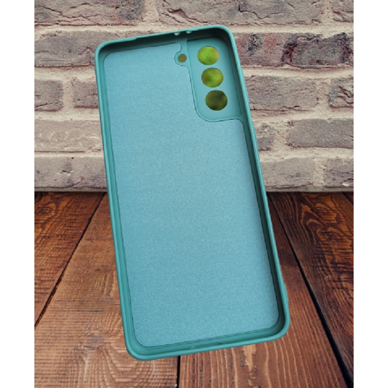 Husa silicon antisoc cu microfibra in interior compatibila cu Samsung S21 Verde Smarald
