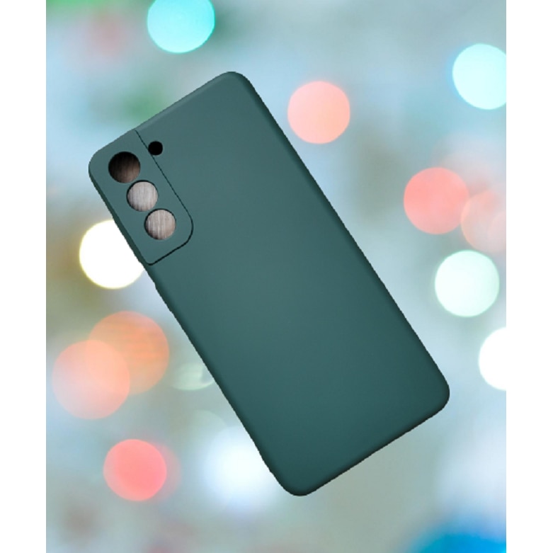 Husa silicon antisoc cu microfibra in interior compatibila cu Samsung S21 Verde Smarald