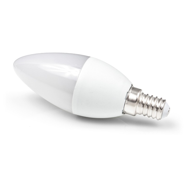 Bec LED Lumenix, E14, 6W, C37, 500 lm, 3000K, Alb cald