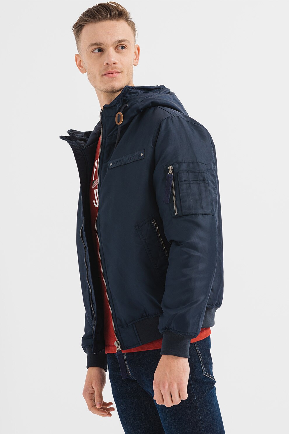Pepe Jeans London, Geaca cu vatelina si gluga Jackerman - eMAG.ro