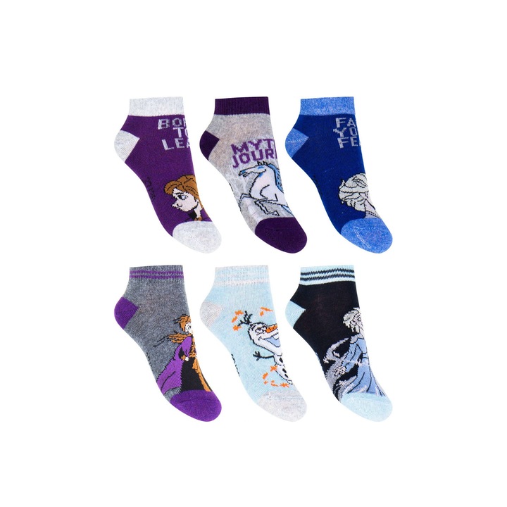 Комплект от 6 чорапа за момиче Frozen 6457, Многоцветен