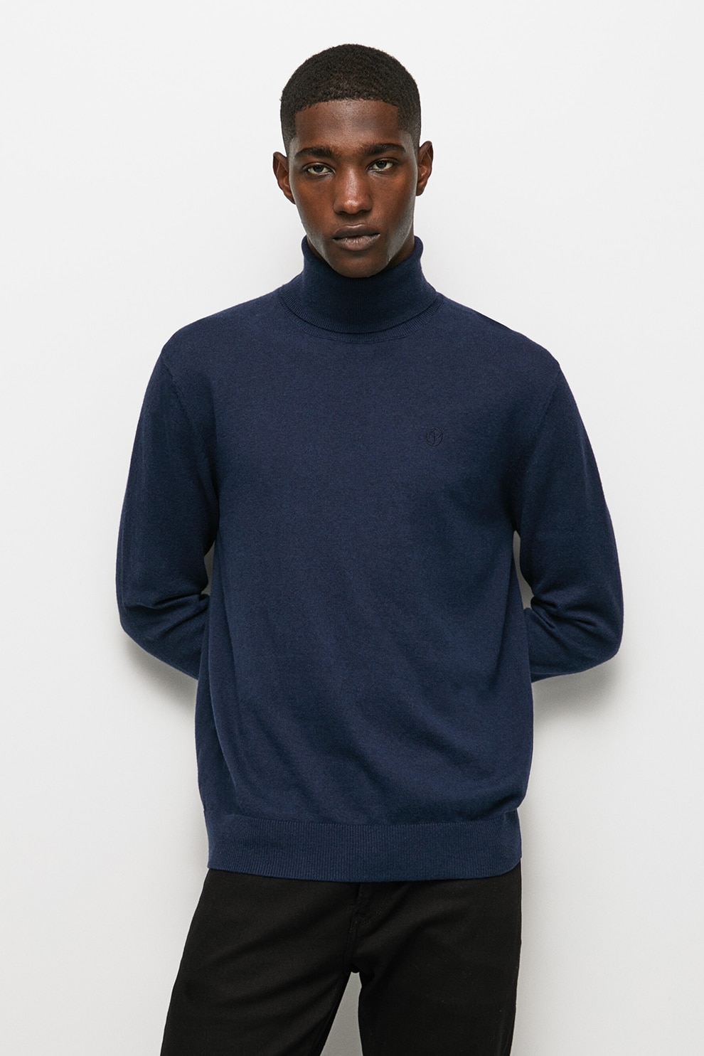 Pepe Jeans London, Finomkötött garbó, Tengerészkék, L - eMAG.hu