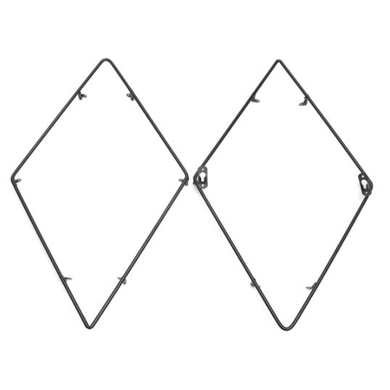 Raft de perete cu 3 polite, model Romb, cadru fier, Negru - Natur - eMAG.ro