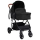 Carucior pentru copii 3-in-1 vidaXL, antracit si negru, 59 x 100 x 103 cm, otel