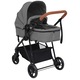 Carucior pentru copii 3-in-1 vidaXL, gri deschis si negru, otel, 59 x 100 x 103 cm