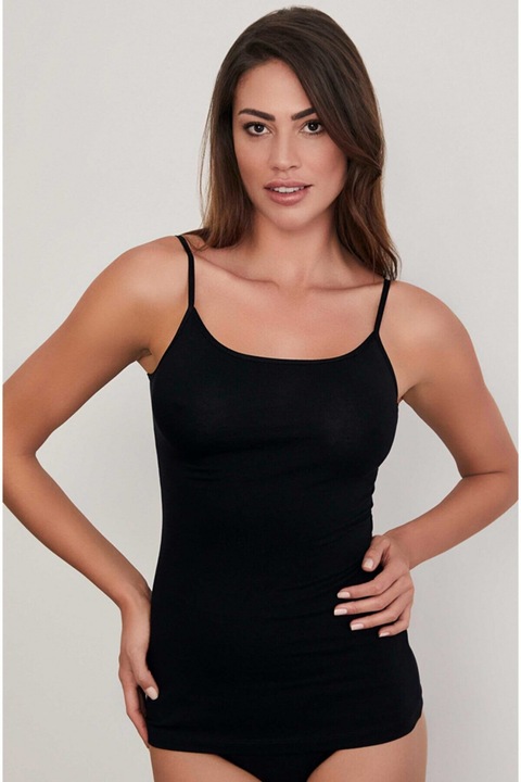 Комплект потник Eros, Тънки презрамки, Памук, Черен, L, 2 броя