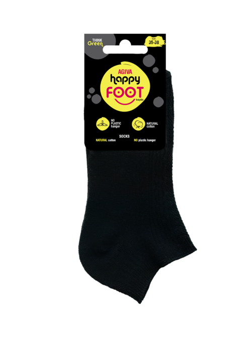 Къси чорапи Happy Foottopia от жакард памук, Черен