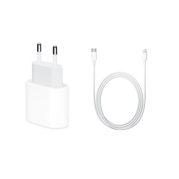 Adaptor Apple 20W pentru iPhone 12 Pro Max, iPhone 12 Pro, iPhone 13, iPhone 12 Mini, fast charge, cablu de date USB-C - Lightning 1 m Adaptor Apple 20W pentru iPhone 12 Pro Max, iPhone 12 Pro, iPhone 13, iPhone 12 Mini, fast charge, cablu de date USB-C - Lightning 1 m