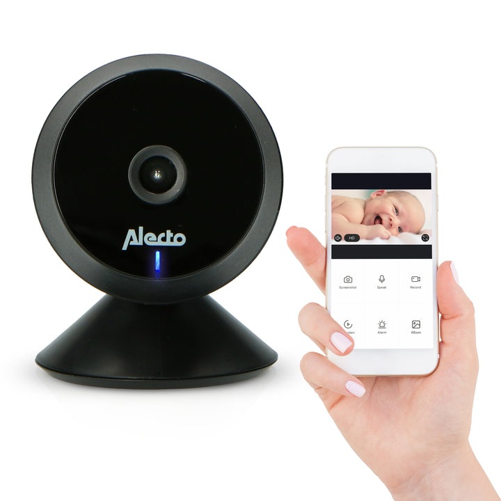 Monitor audio pentru bebelusi Alecto SMARTBABY5BK, camera incorporata, activare vocala, negru