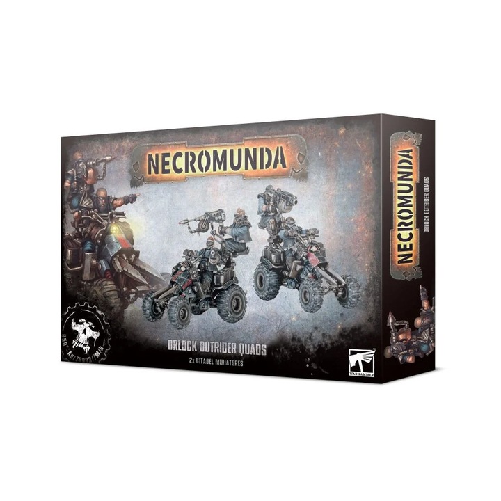 Necromunda figurakészlet, játékműhely, Orlock Outrider quadok, 2 miniatűr