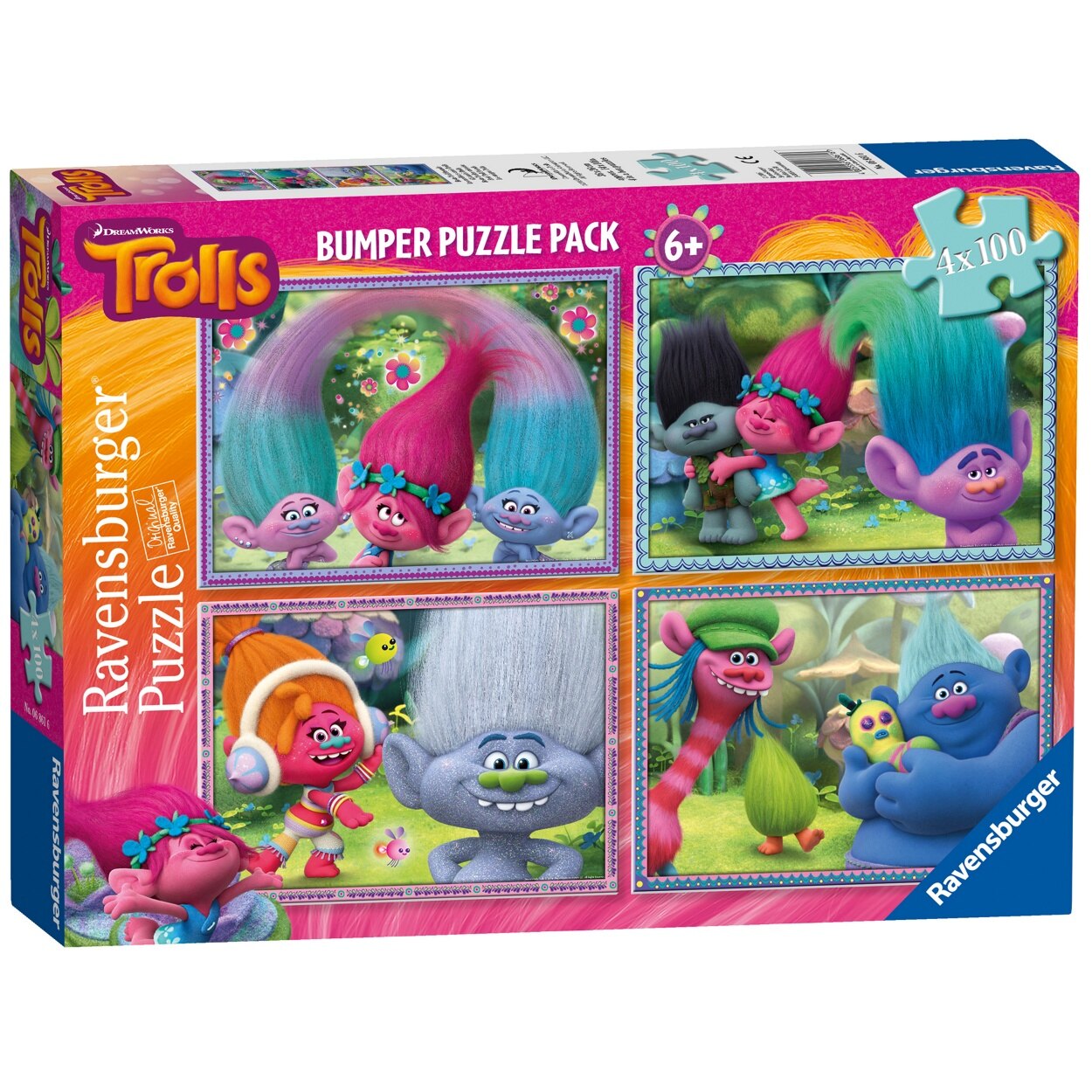 Puzzle Ravensburger - Trolls, 4 in 1, 4x100 piese