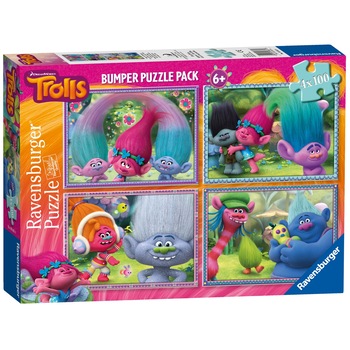 Puzzle Ravensburger - Trolls, 4 in 1, 4x100 piese Puzzle Ravensburger - Trolls, 4 in 1, 4x100 piese