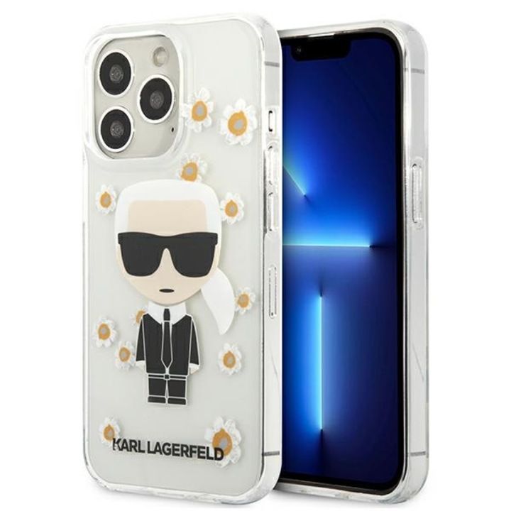 Husa pentru iPhone 13 Pro / 13 Karl Lagerfeld Flower Ikonik Karl transparenta
