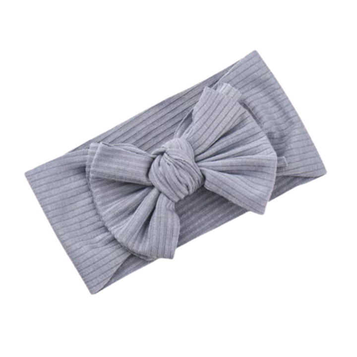 Bentita cu fundita pentru fetite, gri, 8 x 17 cm