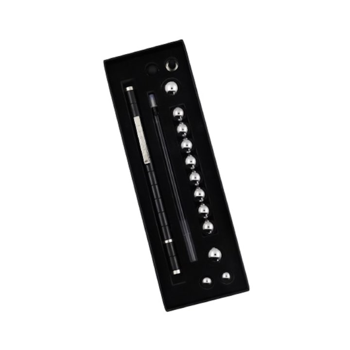 Комплект магнитни модулни химикалки, с 18 магнита, 12 метални топчета, 2 стилуса и 3 повода, черен