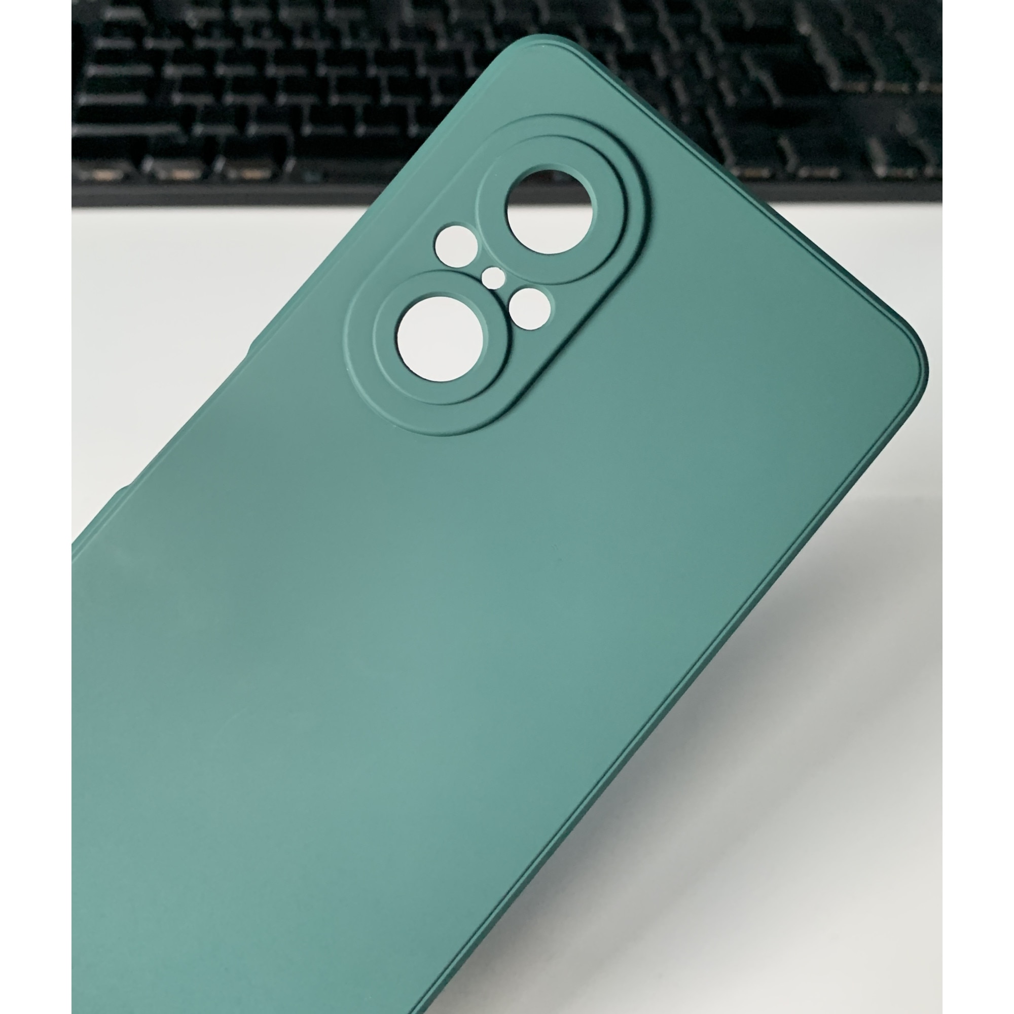 Husa din silicon ultra-slim cu microfibra pe interior, compatibila cu Huawei Nova 9 SE / Nova 9 SE 5G / Verde inchis