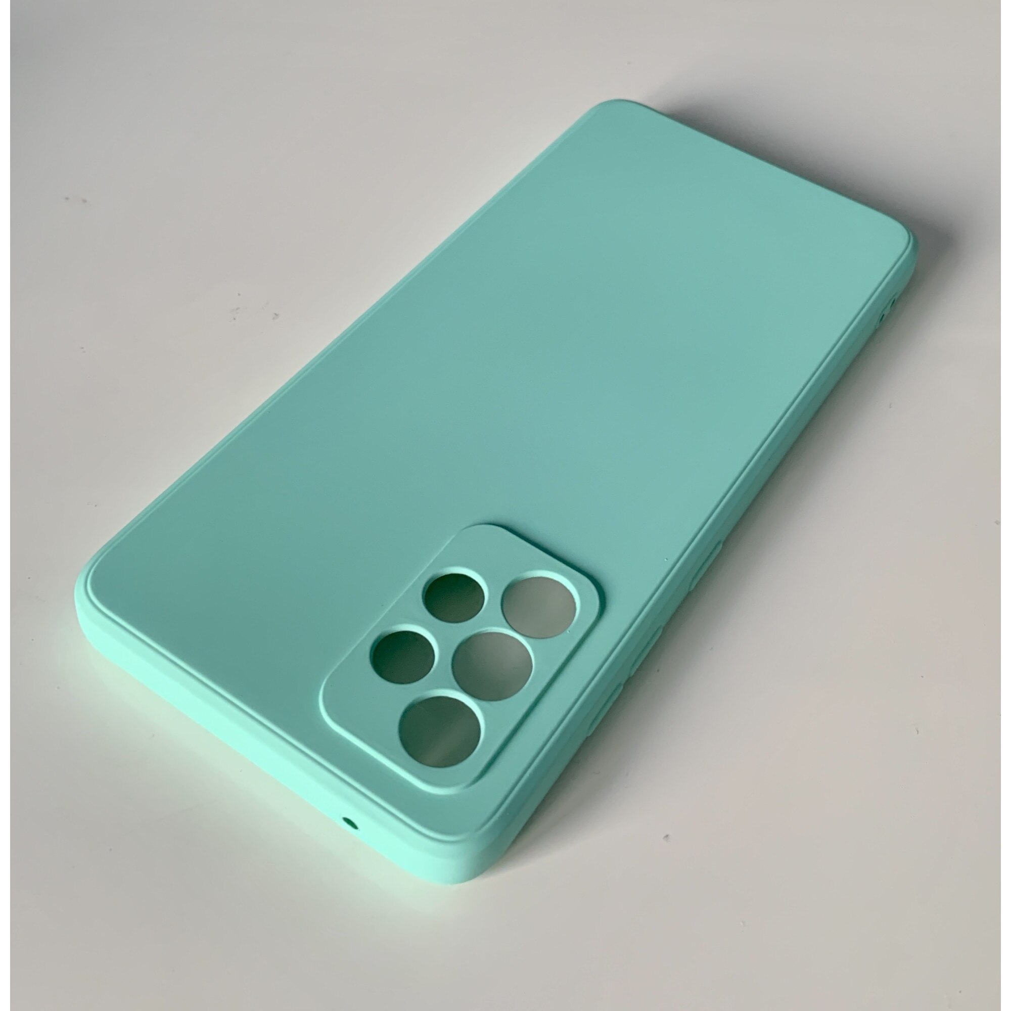 Husa din silicon cu protectie la camere si microfibra pe interior, compatibila cu Samsung Galaxy A52 / A52 5G / A52s 5G / Cyan