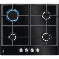 Plita incorporabila pe gaz, Electrolux, KGG64262K, 4 zone de gatit, Sticla securizata, 60cm, Negru