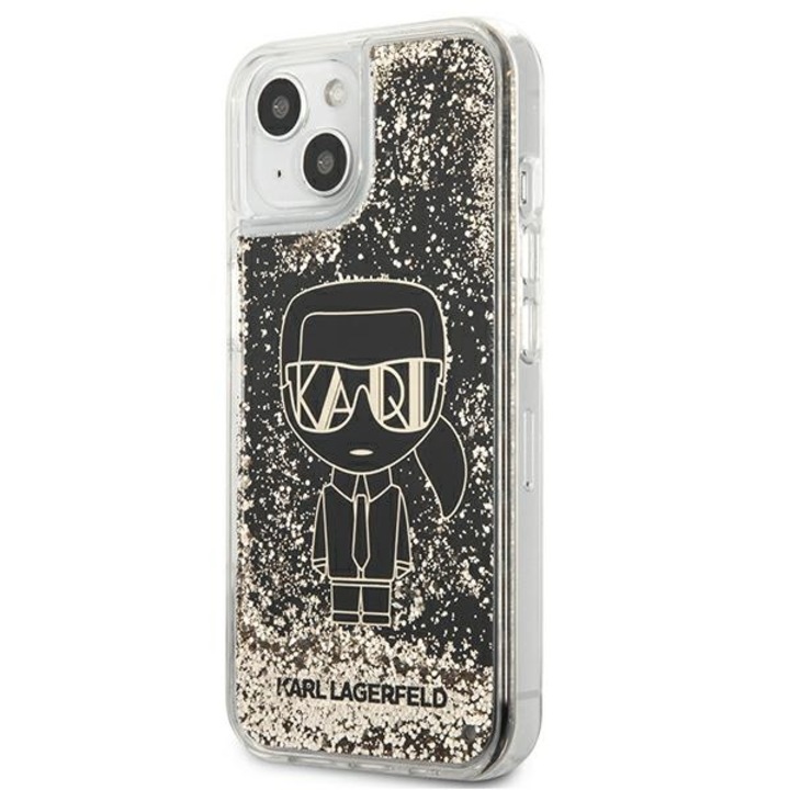 Калъф Karl Lagerfeld Liquid Glitter Gatsby, Черен, За iPhone 13