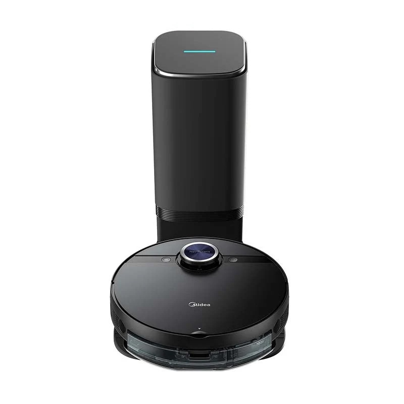 Aspirator robot, Midea, S8+, Negru, Cu statie de golire, Functie mop, Sterilizare apa, Navigatie LDS, Control vocal, Baterie 5200 mAh, Putere 4000 Pa